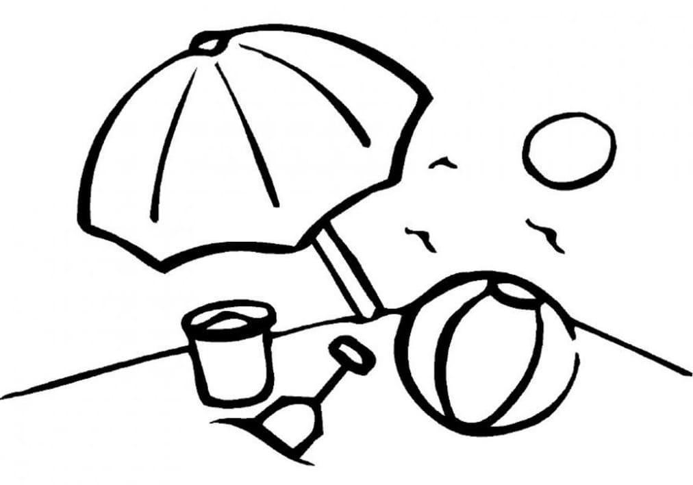 Beach Ball For Picture Coloring Page