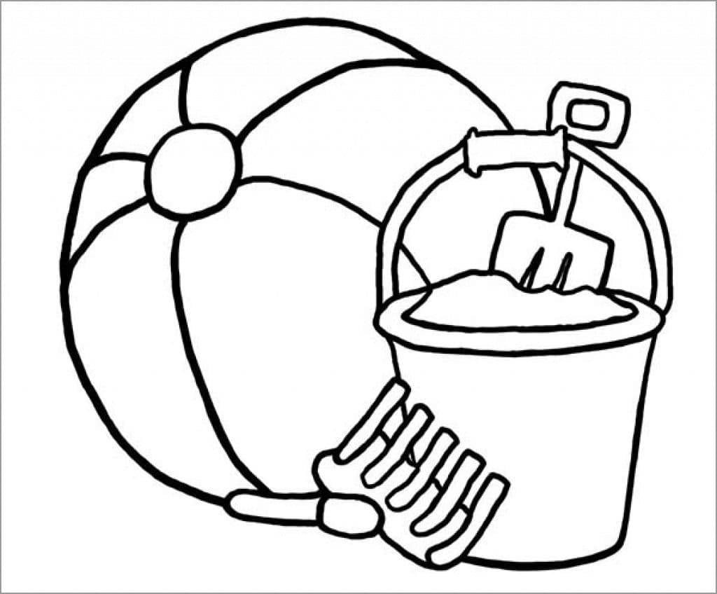 Beach Ball For Summer Coloring Page