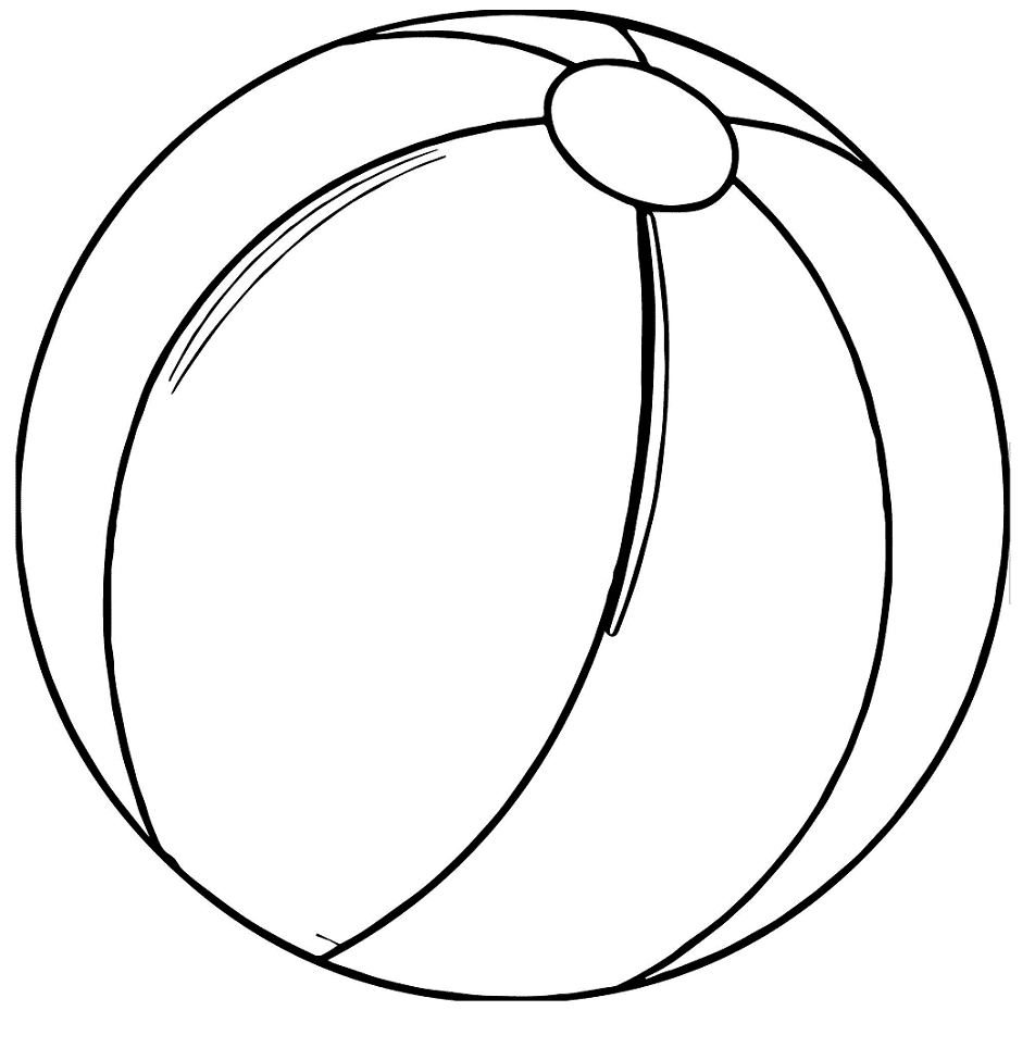 Beach Ball Shapely Coloring Page