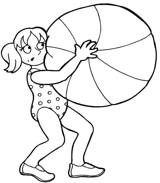 Beach Ball Sweet For Children Coloring Page