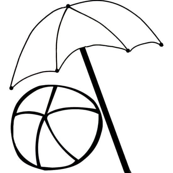 Beach Ball With Umbrella