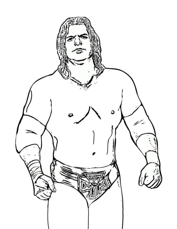 Big And Strong Wrestler WWE Coloring Page