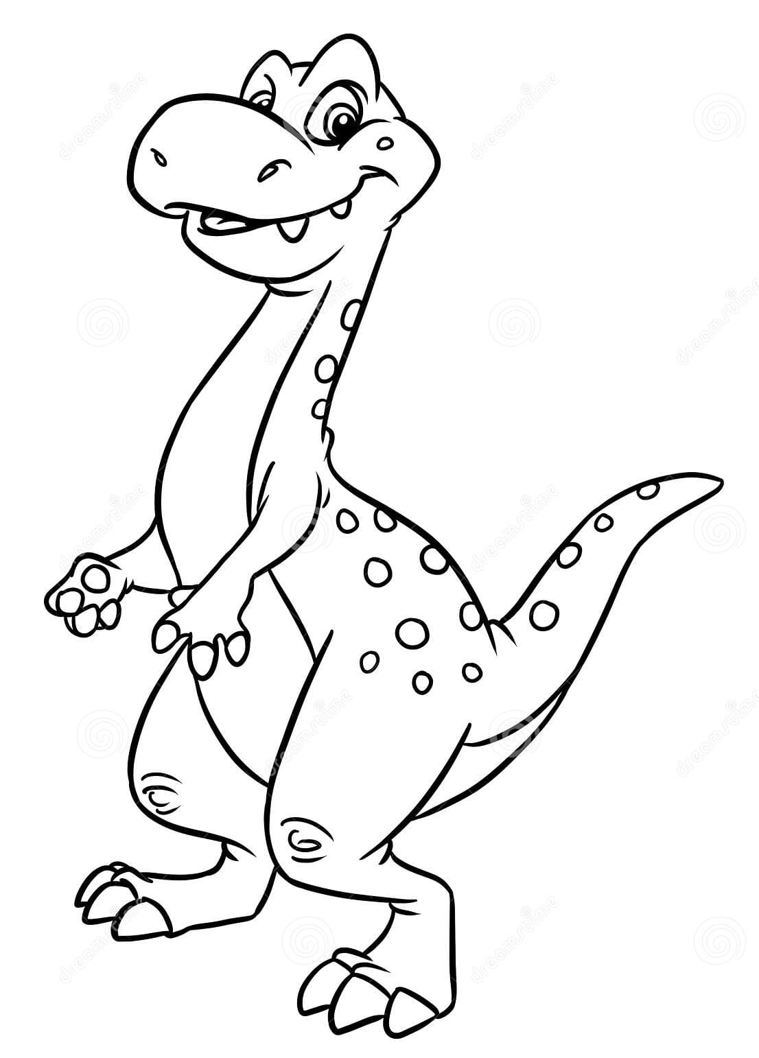 Big Dinosaur Funny Raptor Coloring Page