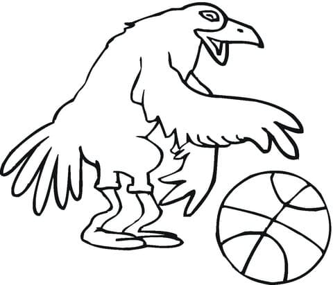Bird Basketballer Coloring Page