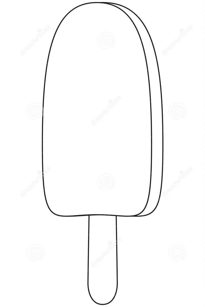 Black And White Line Art Icon Chocolate Ice Cream Coloring Page