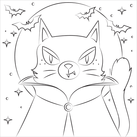 Black Cat Appealing Coloring Page