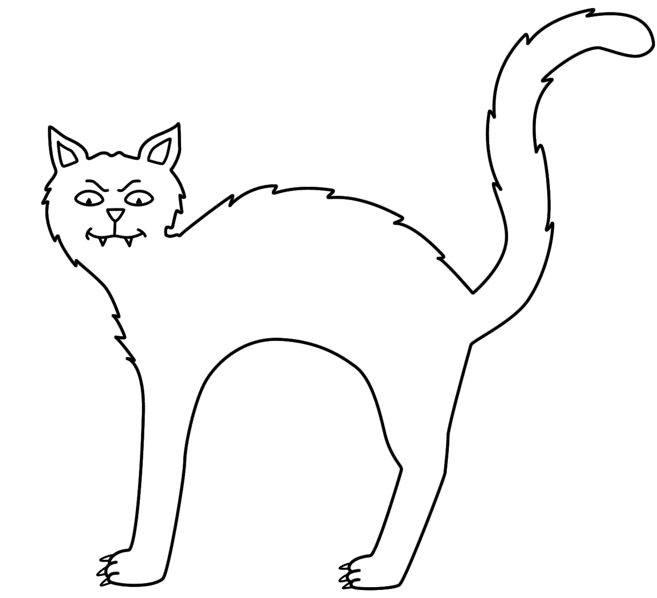 Black Cat Image Coloring Page
