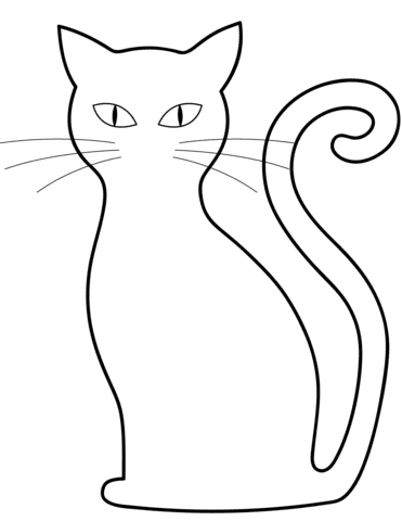 Black Cat Nice Coloring Page