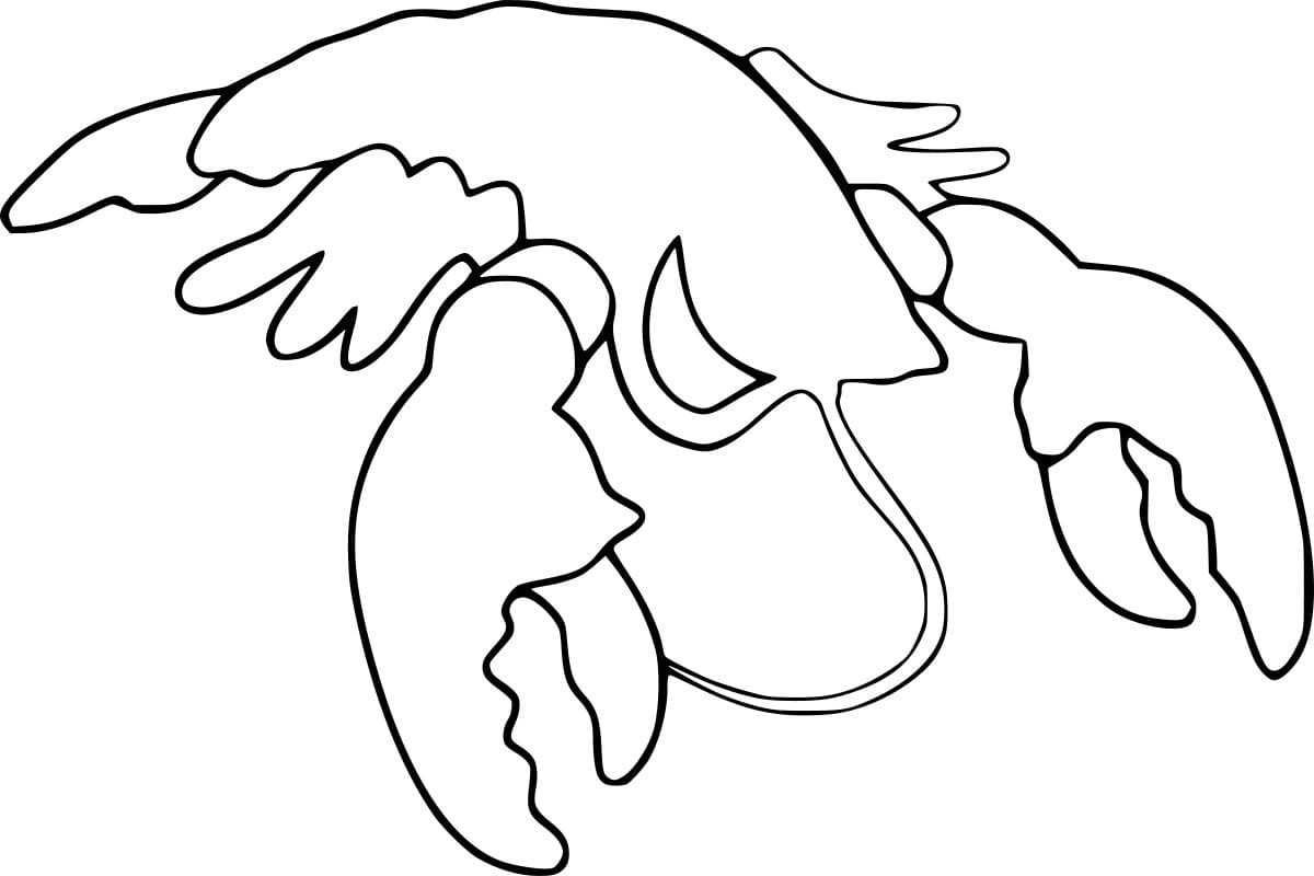 Blank Lobster Outline Coloring Page