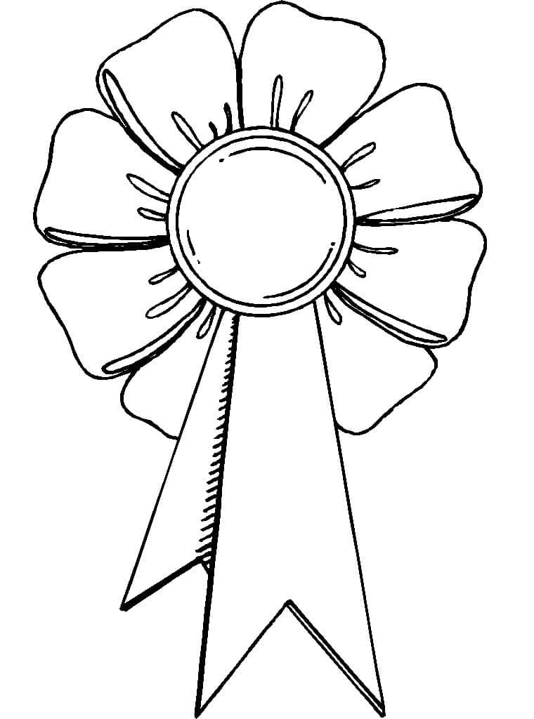 Blue Ribbon Cute Coloring Page