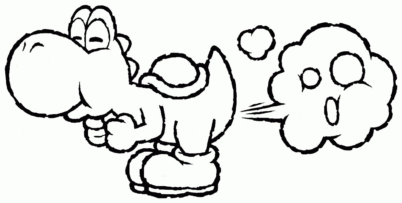 Yoshi Printable Coloring Pages - Coloring Cool