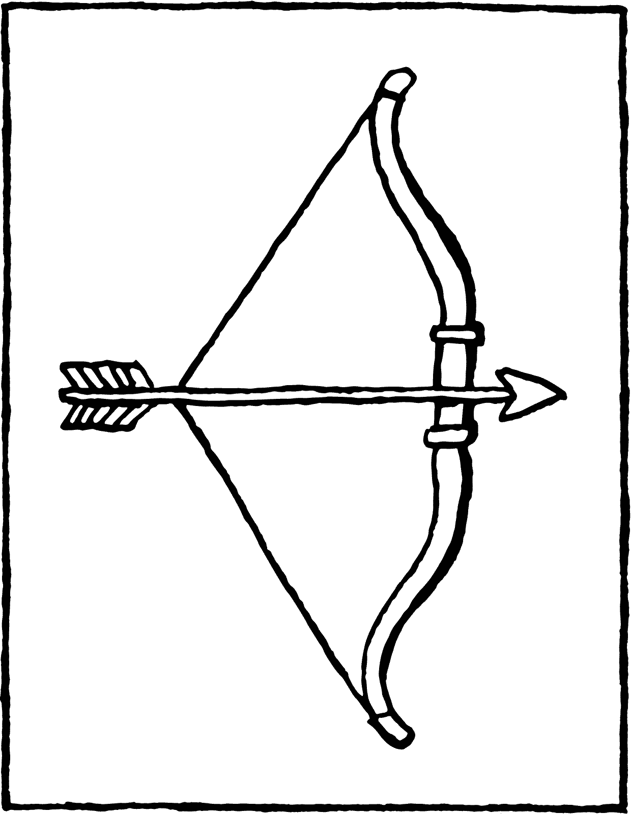 Bow And Arrow For Kids Coloring Page