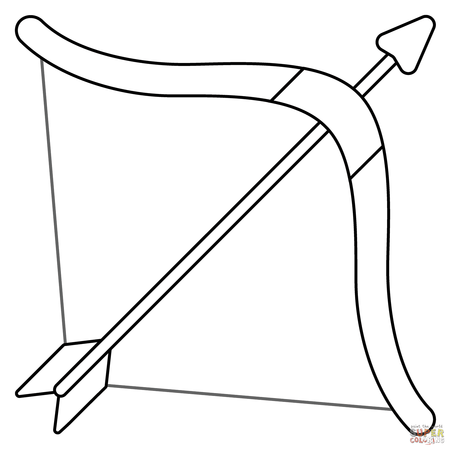 Bow and Arrow Emoji Cute Coloring Page
