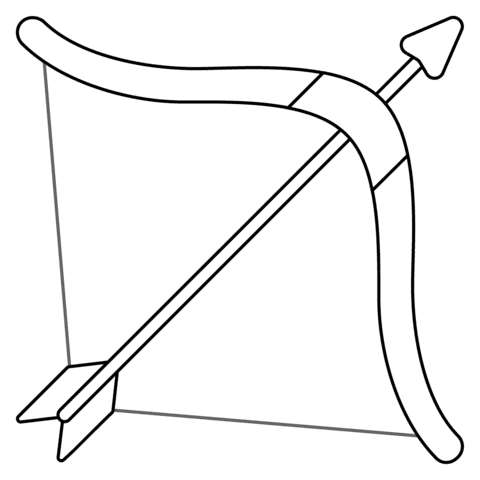 Bow And Arrow Emoji For Kids Coloring Page