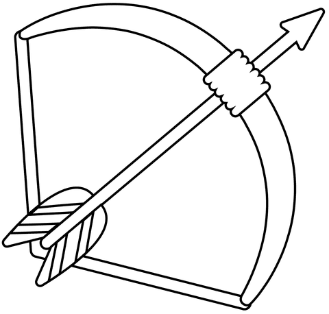 Bow And Arrow Emoji Picture Coloring Page