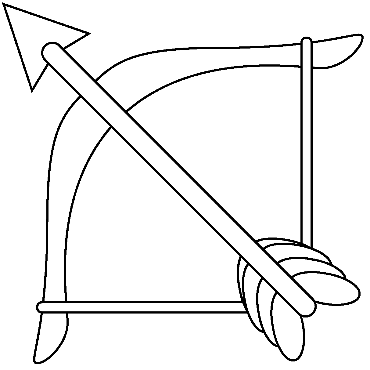 Bow And Arrow Picture For Children Coloring Page