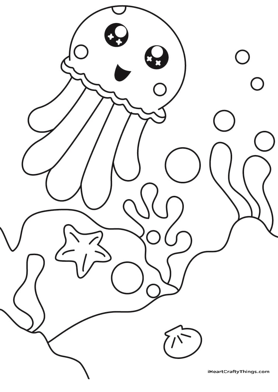 Box Jellyfish For Kids Coloring Page