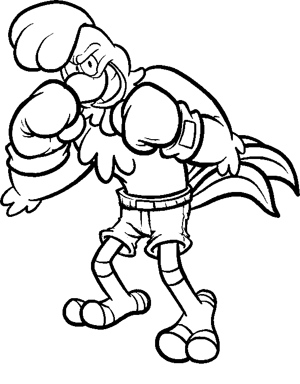 Boxer Chicken Coloring Page