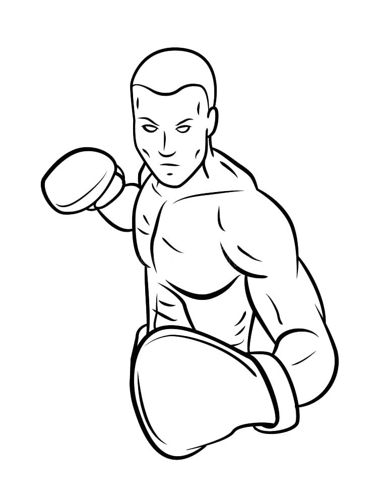 Boxer Cool Image Coloring Page