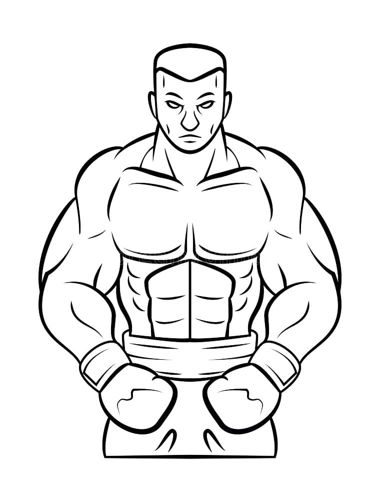 Boxer Cool Coloring Page