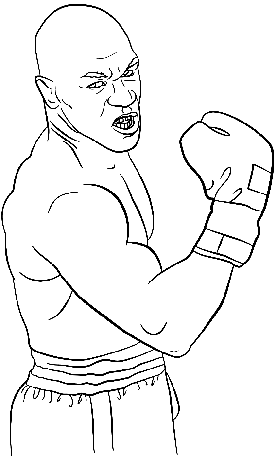 Boxer Mike Tyson Coloring Page