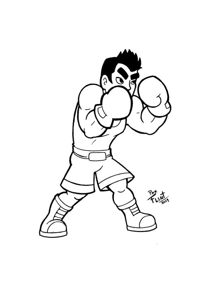 Boxing Exercises Cute Coloring Page