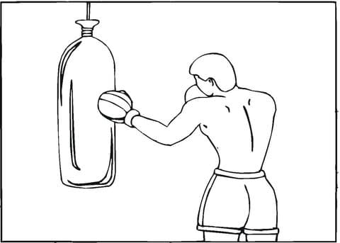 Boxing Exercises Coloring Page