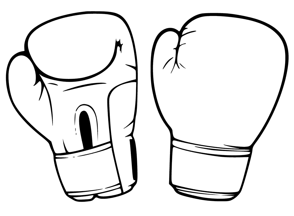 Boxing Gloves Cute Coloring Page