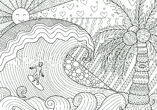 Boy Sailing For Kids Coloring Page