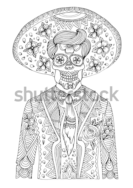 Boy With Sombrero Coloring Page