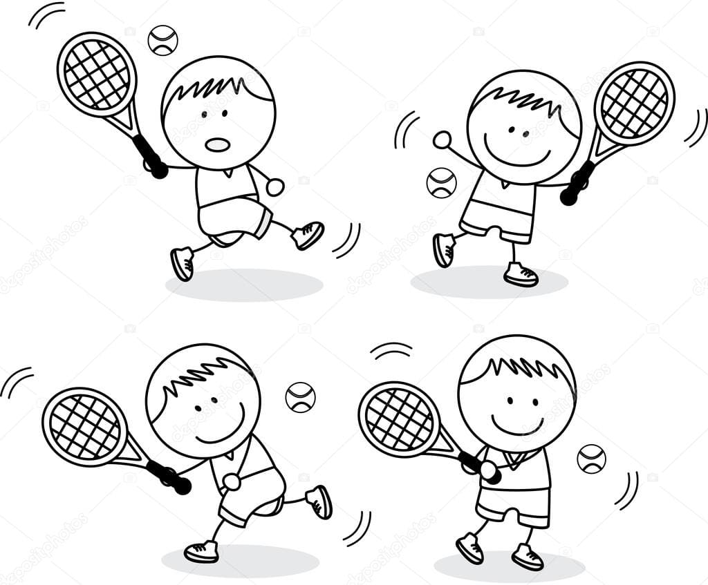 Boys Playing badminton Vector