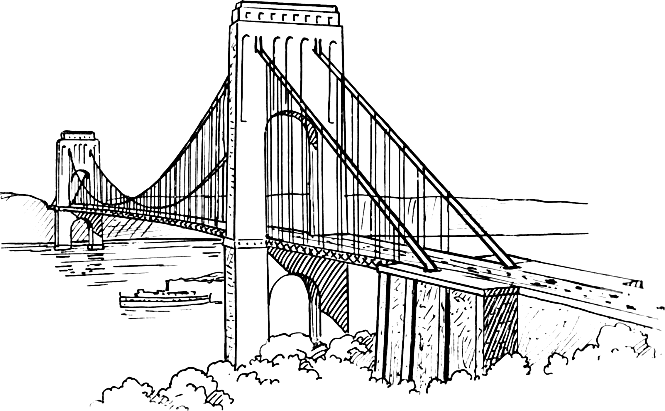 Bridge For Kids Picture Coloring Page