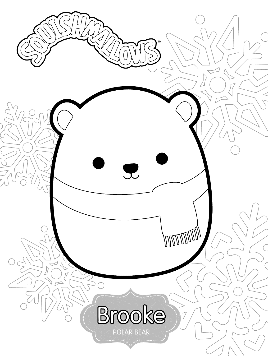 Brooke Polar Bear Squishmallows Coloring Page