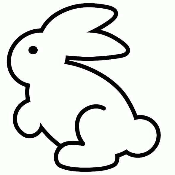 Bunny Clip Art Black and White Coloring Page