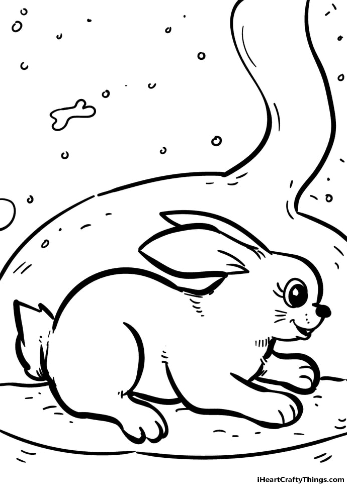 Bunny Clip Art Coloring Page