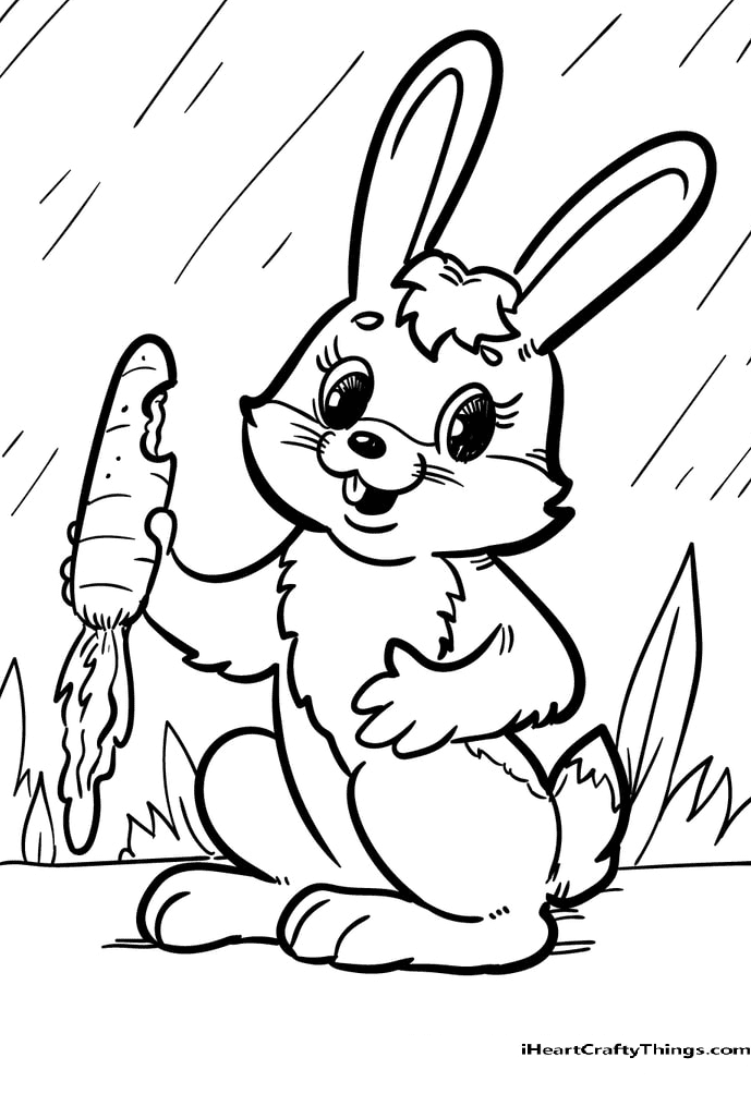 Bunny Cute For Children Coloring Page