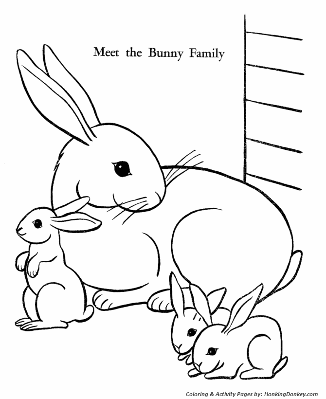 Bunny Family Image Coloring Page