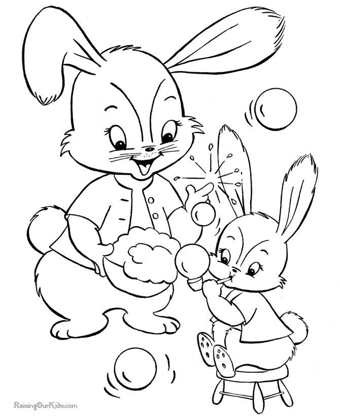 Bunny For Kids Coloring Page