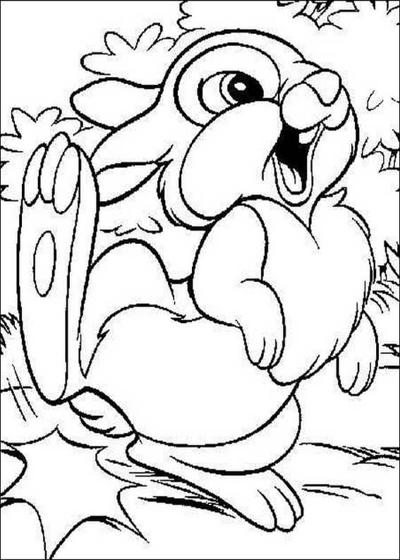 Bunny Rabbit For Kids Coloring Page