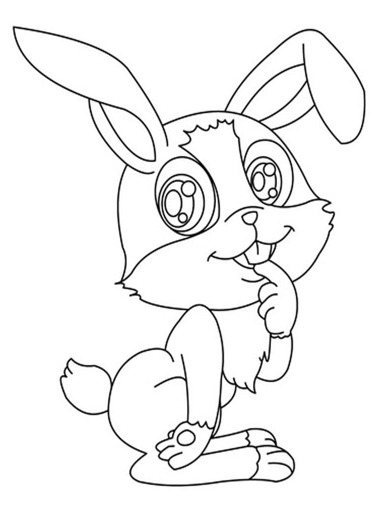 Bunny Rabbit Picture For Children Coloring Page