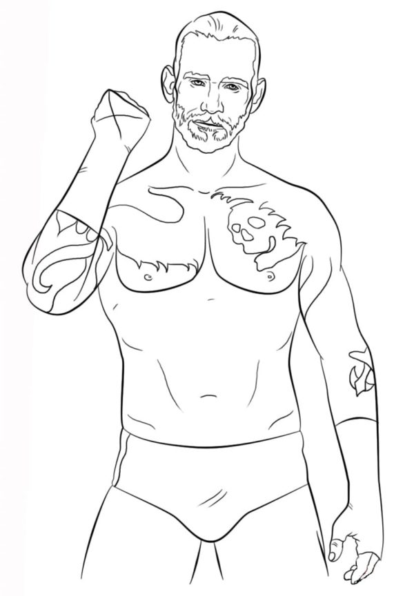 CM Punk Is A Real Hero Coloring Page