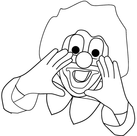 Calling Clown Image Coloring Page