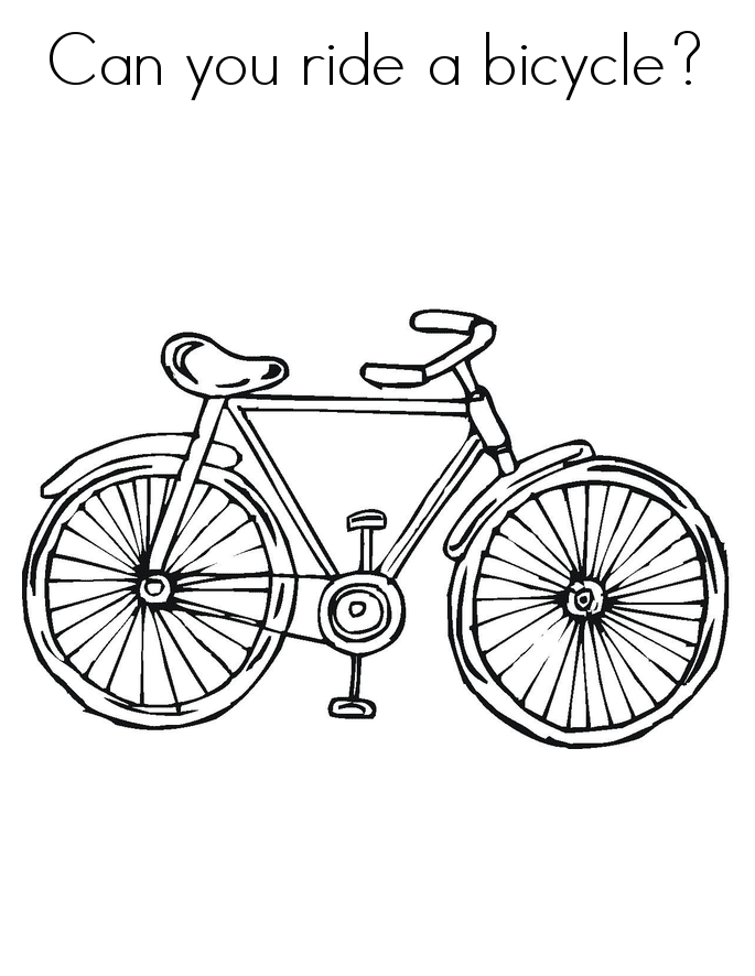 Can You Ride A Bicycle Coloring Page