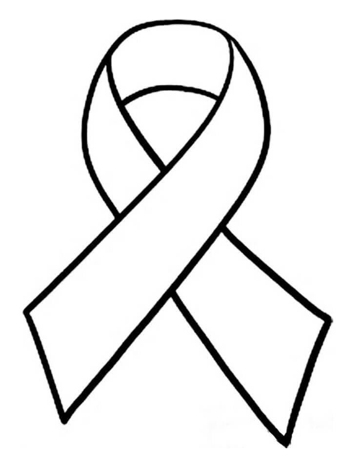 Cancer Ribbon Sweet Coloring Page
