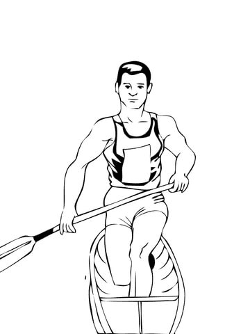 Canoeing Image Coloring Page