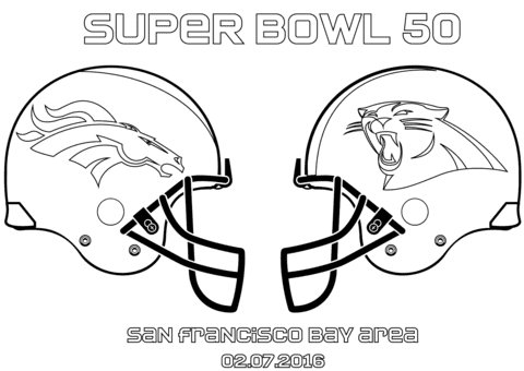Carolina Panthers vs. Denver Broncos Coloring Page