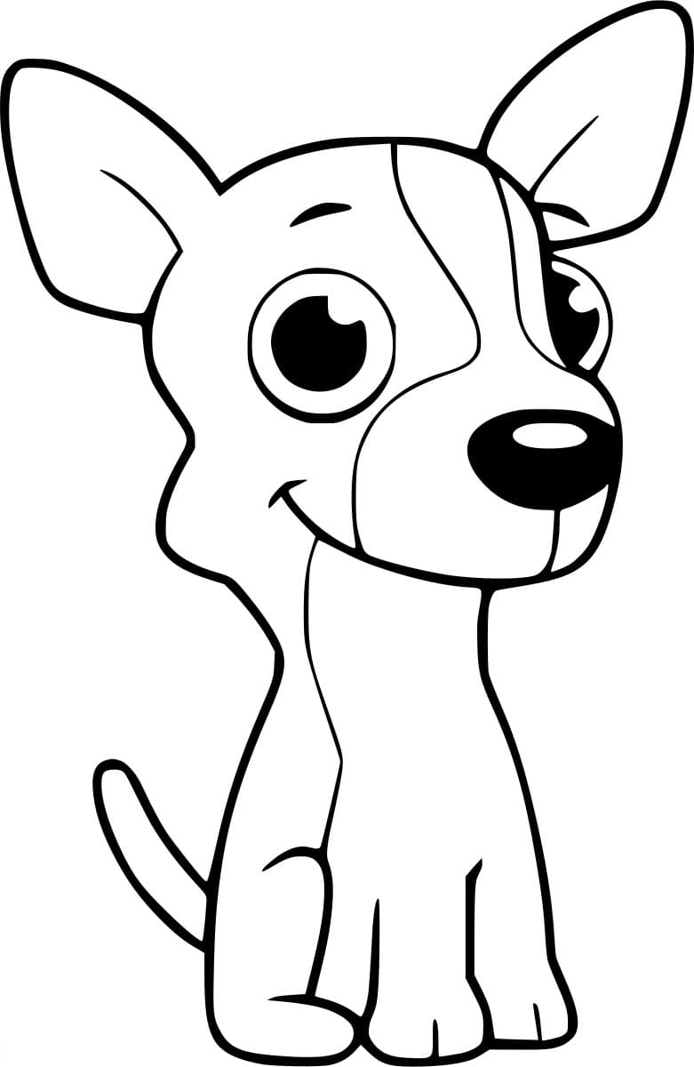 Cartoon Baby Chihuahua Coloring Page