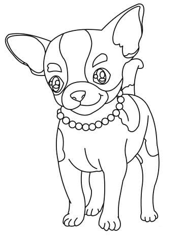 Cartoon Chihuahua Image Coloring Page