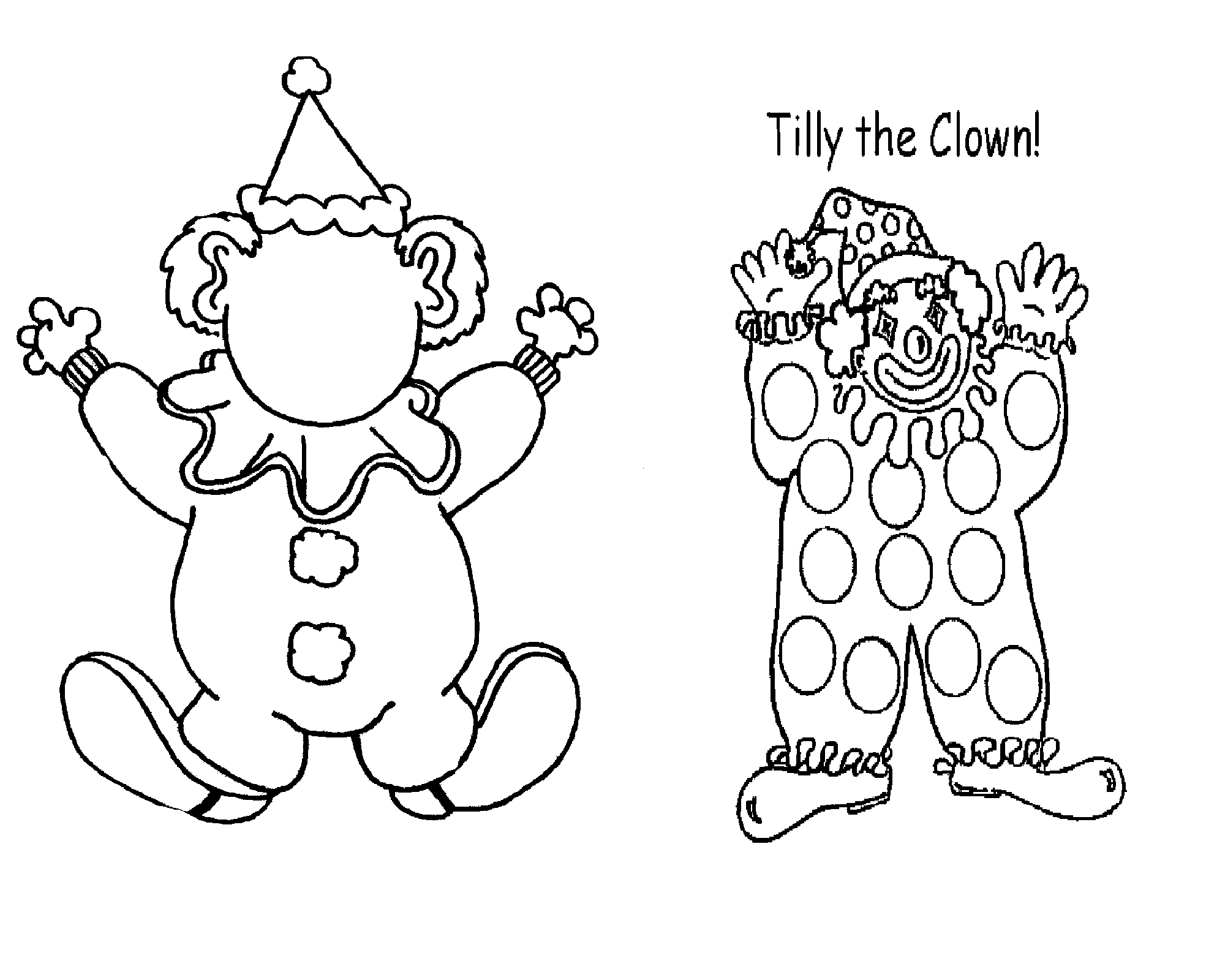 Cartoon Clown Appealing Coloring Page