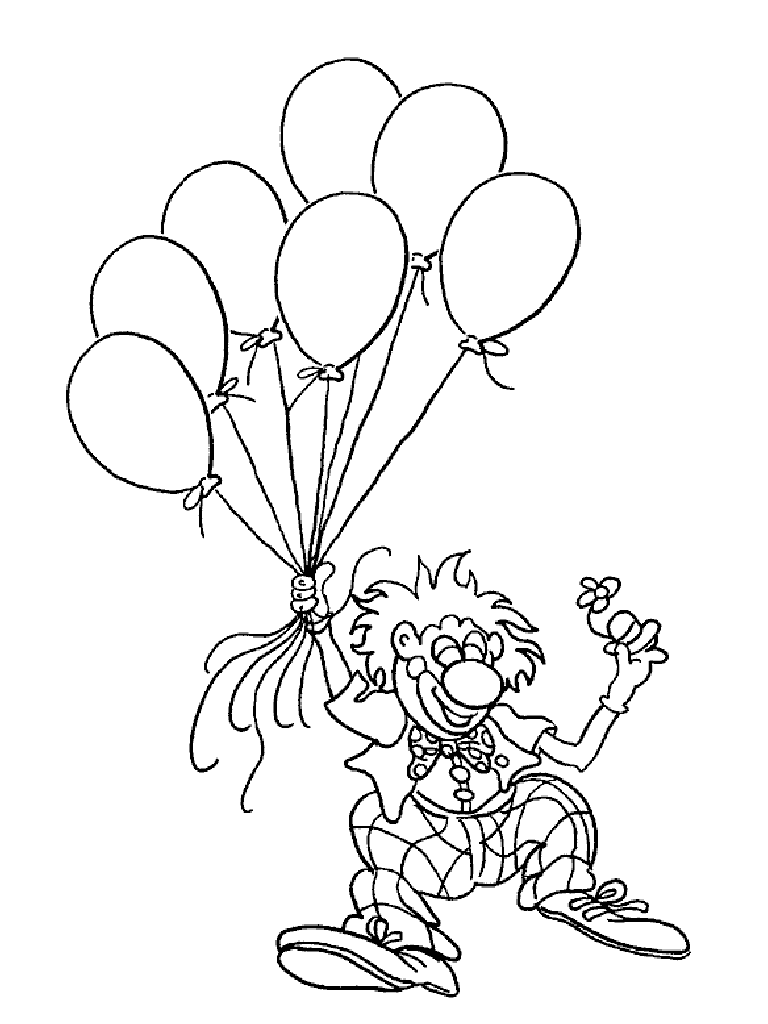 Cartoon Clown As Pretty As A Picture Coloring Page